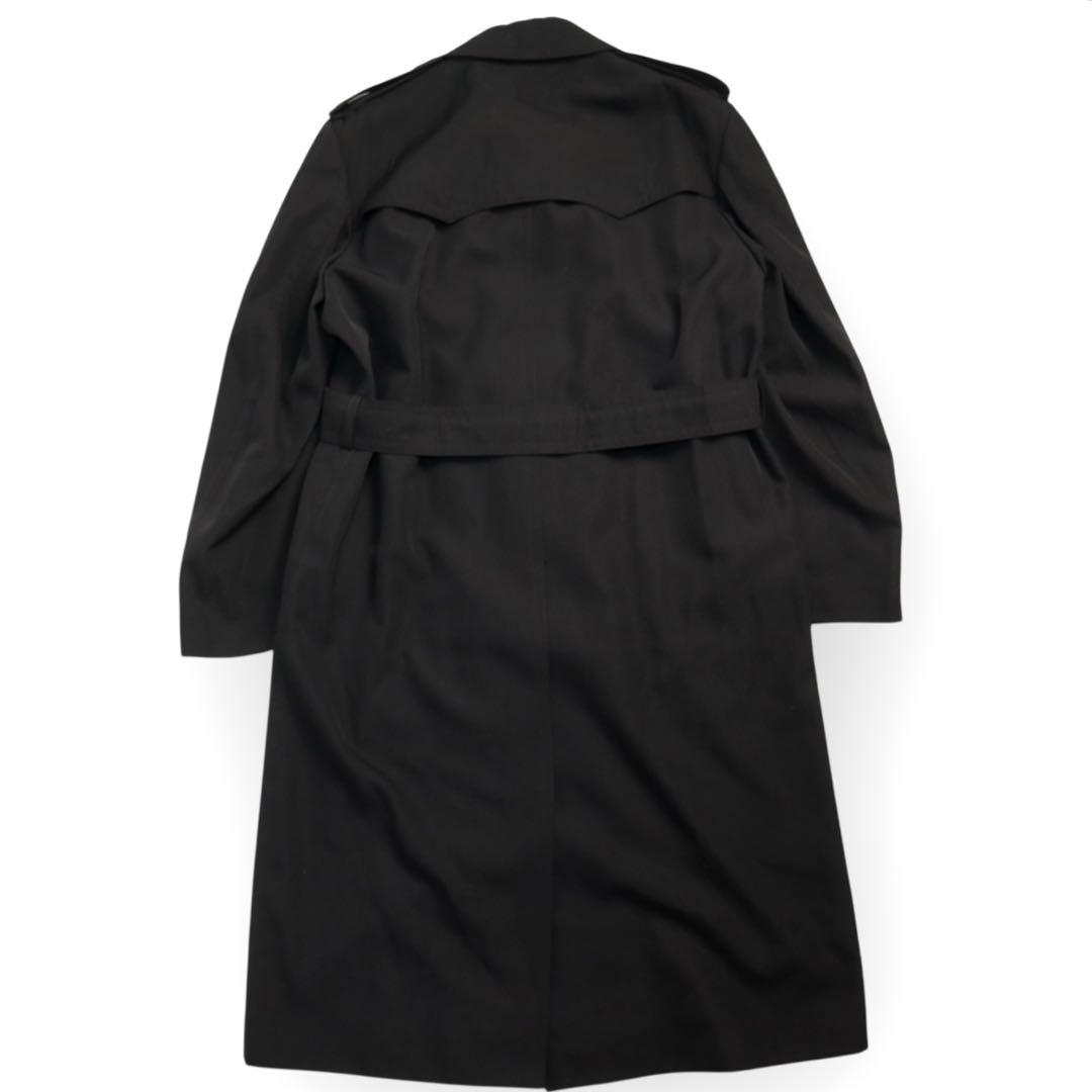 Vintage 80s 90s ロングコート トレンチコート ウール ブラック
