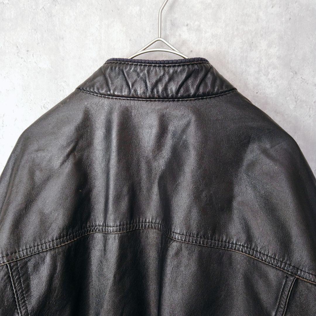 【kajiyan】90s XLサイズ 本革 レザーボンバージャケット