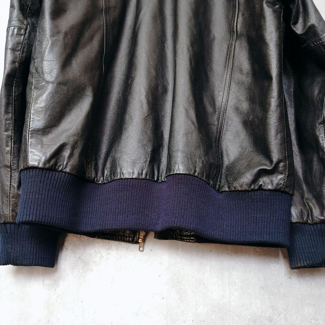 【kajiyan】90s XLサイズ 本革 レザーボンバージャケット