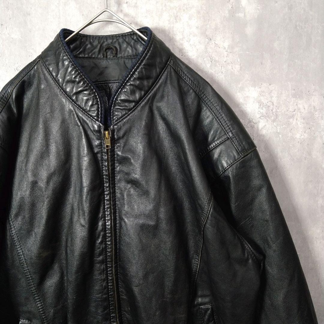 【kajiyan】90s XLサイズ 本革 レザーボンバージャケット