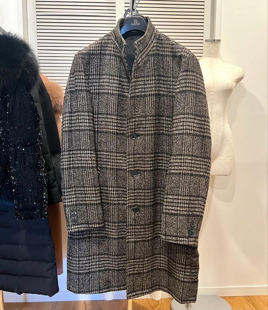 チェックツイードコート M クリーニング済み