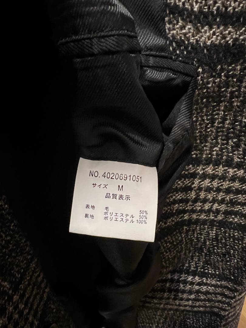 チェックツイードコート M クリーニング済み