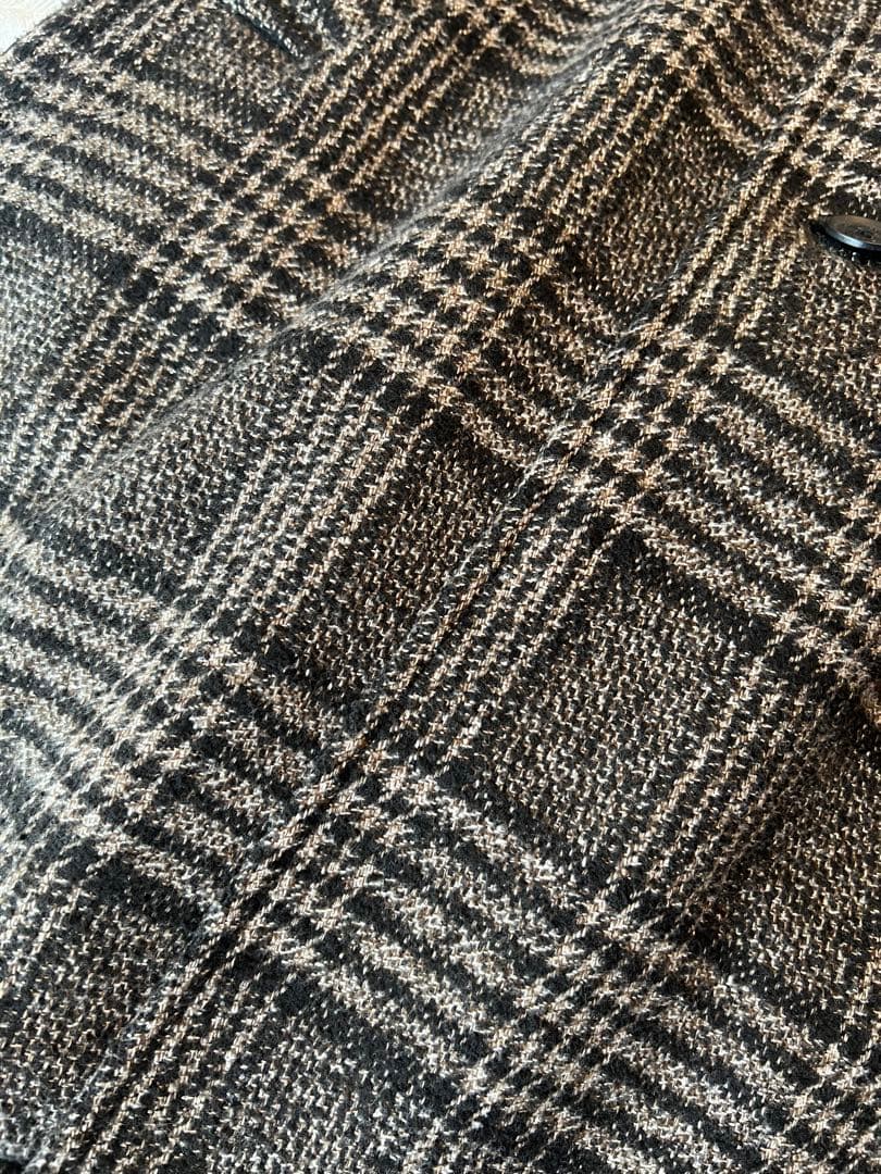 チェックツイードコート M クリーニング済み