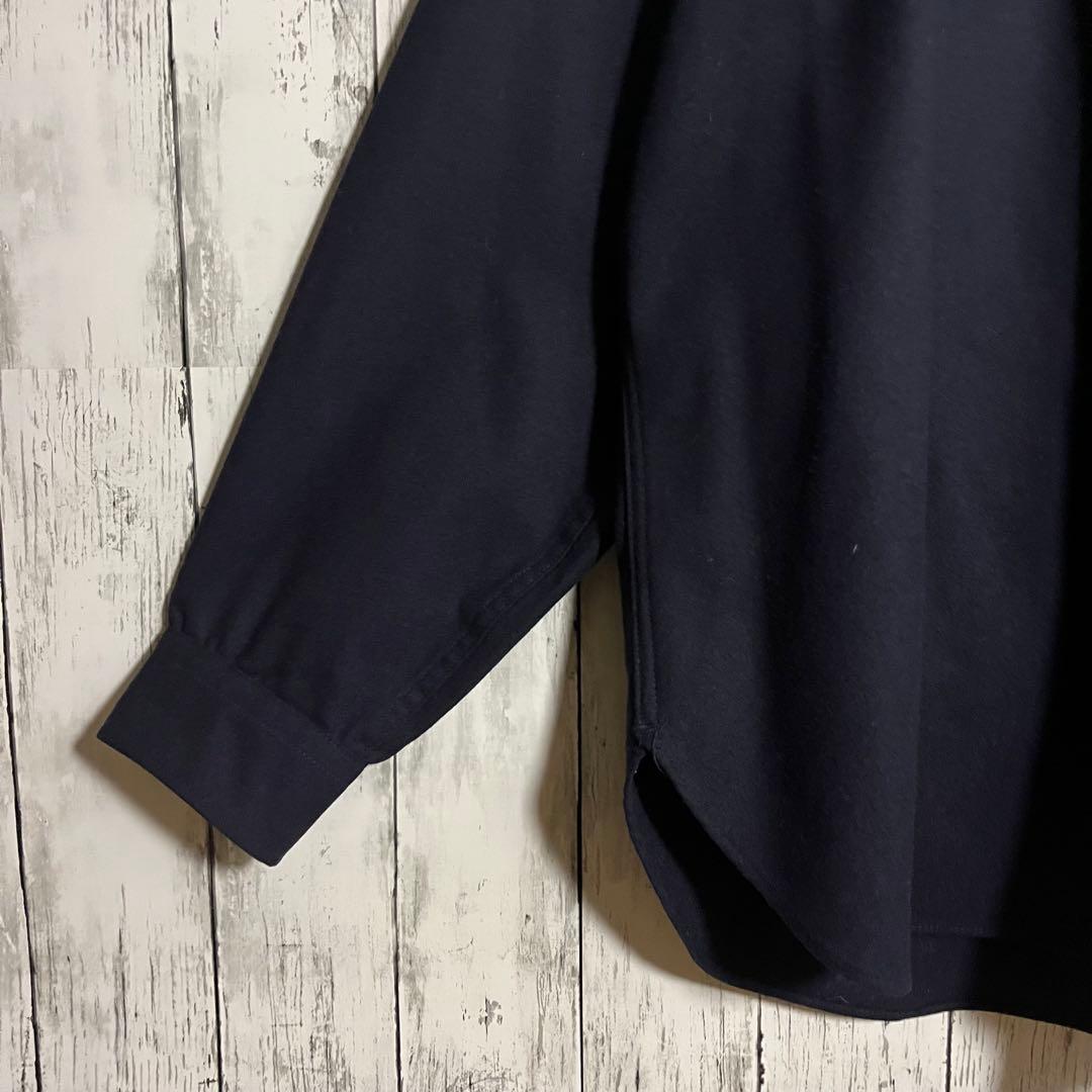 【希少】PENDLETON 70s単色USA製　ボードシャツ無地ウールXL濃紺