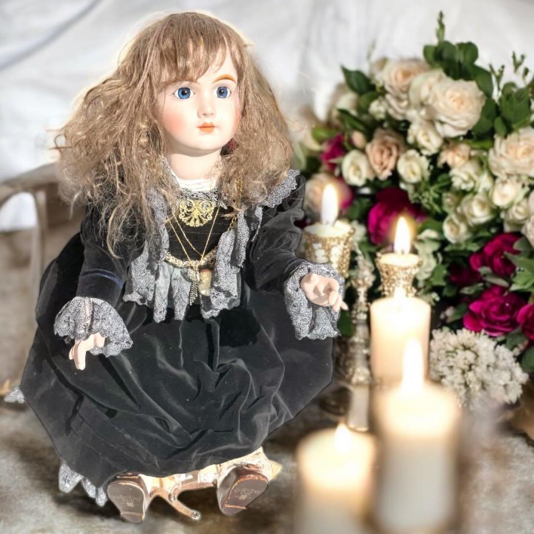 ビスクドール アーテー リプロ AT ブラックドレス 黒 シェルカメオ アクセ