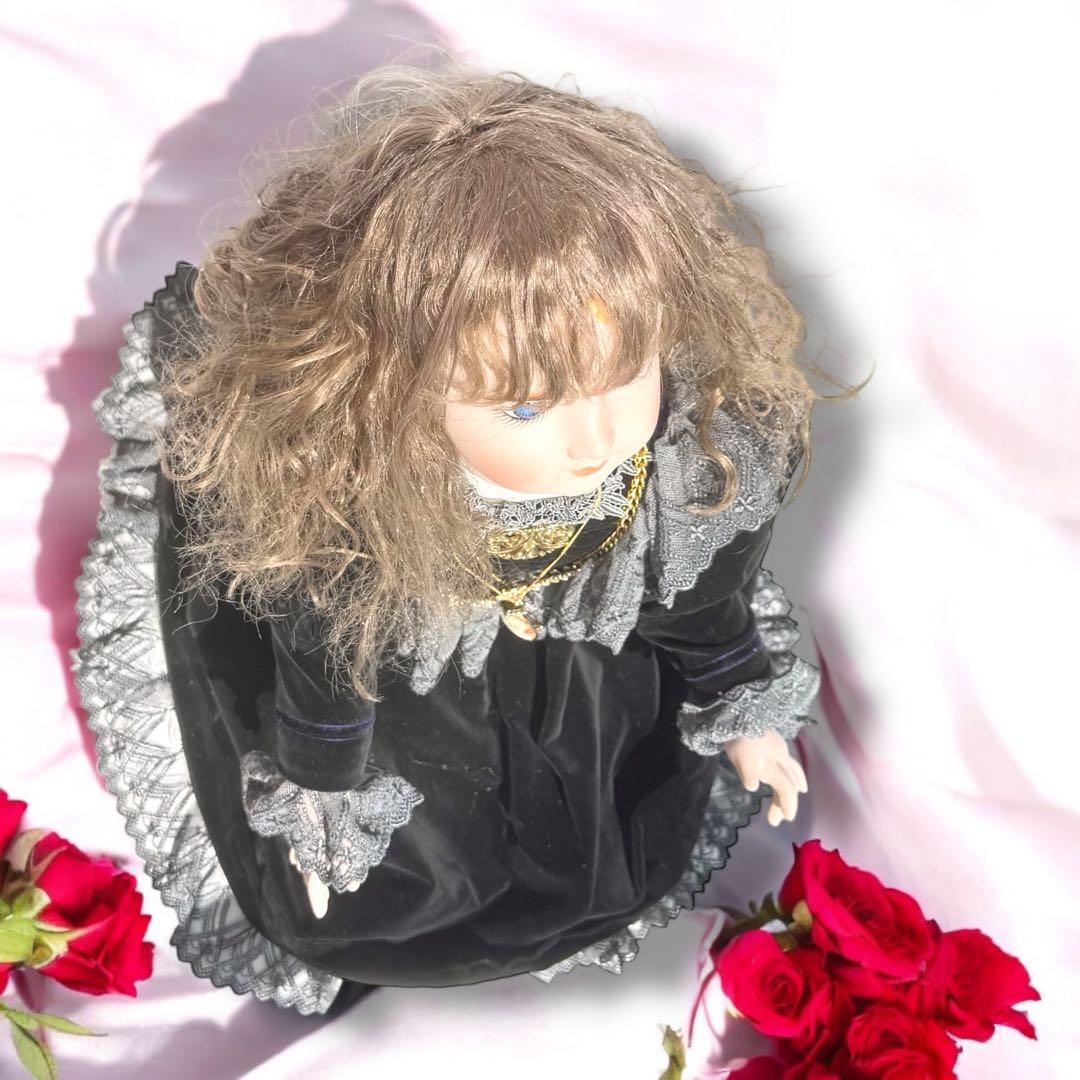 ビスクドール アーテー リプロ AT ブラックドレス 黒 シェルカメオ アクセ