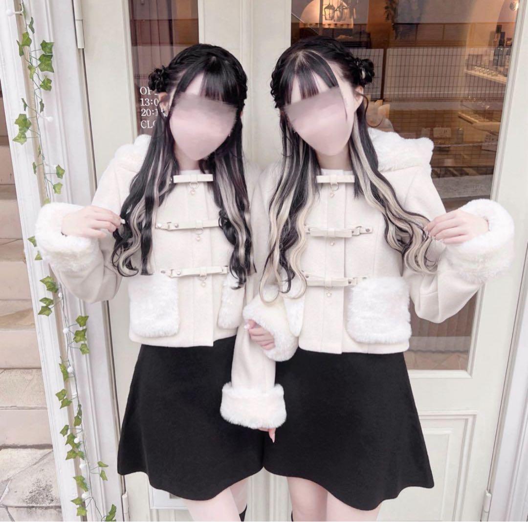 イモちゃん ミシェルマカロン リボンベルトショートコート