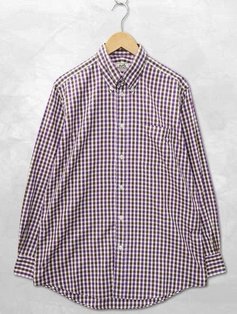 エルメス ギンガムチェック ボタンダウン ポケット シャツ 39/15 1/2