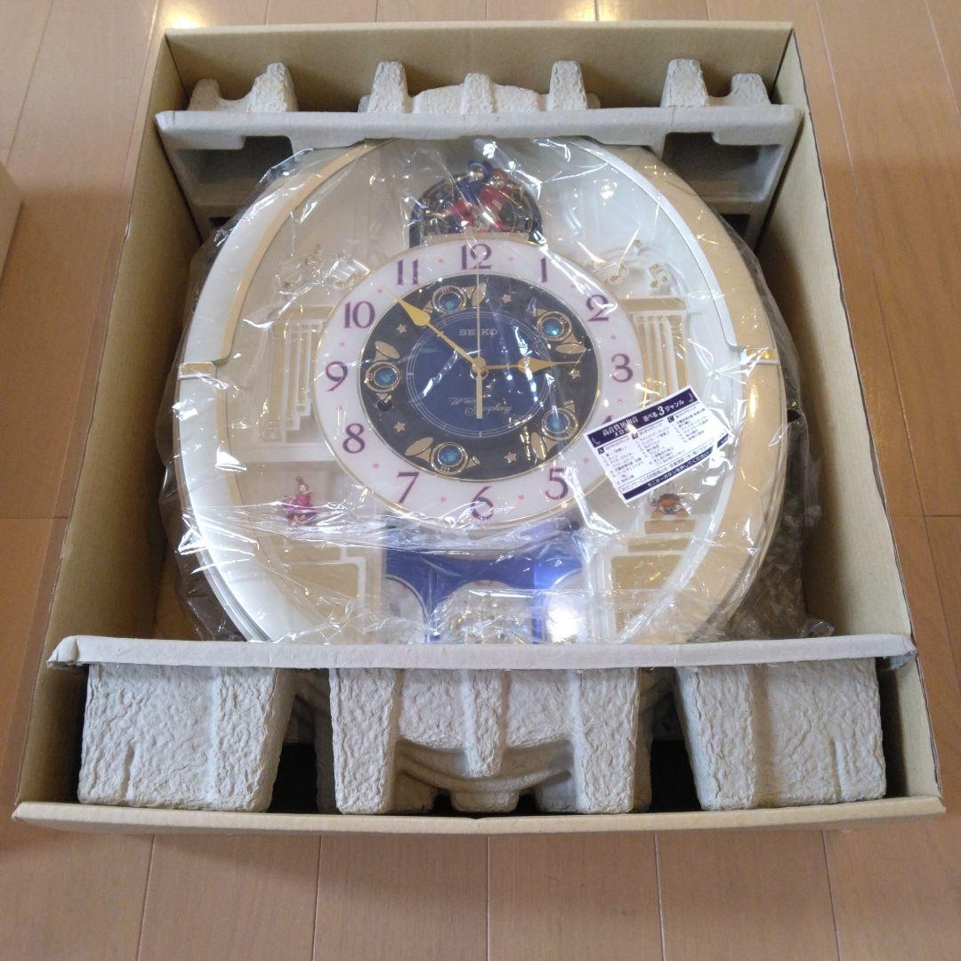 【動作確認済】SEIKO からくり時計 ホワイト 青文字盤