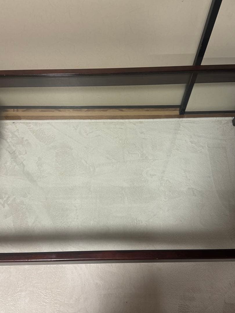 オールドカリモク　ガラストップローテーブル