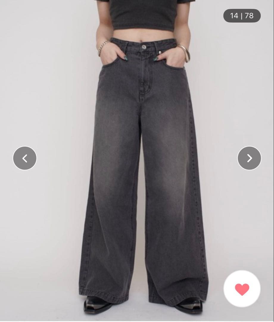 【mm】【美品】Lui's【mi-企画】ワイドデニムパンツ　メンズ着用可