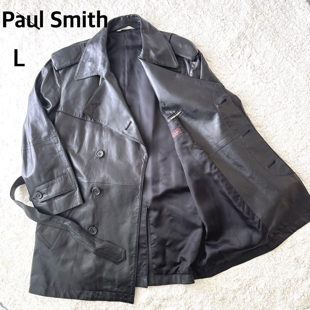 Ryu ポールスミス　L　ダブルブレスト羊革 ラムレザー トレンチ
