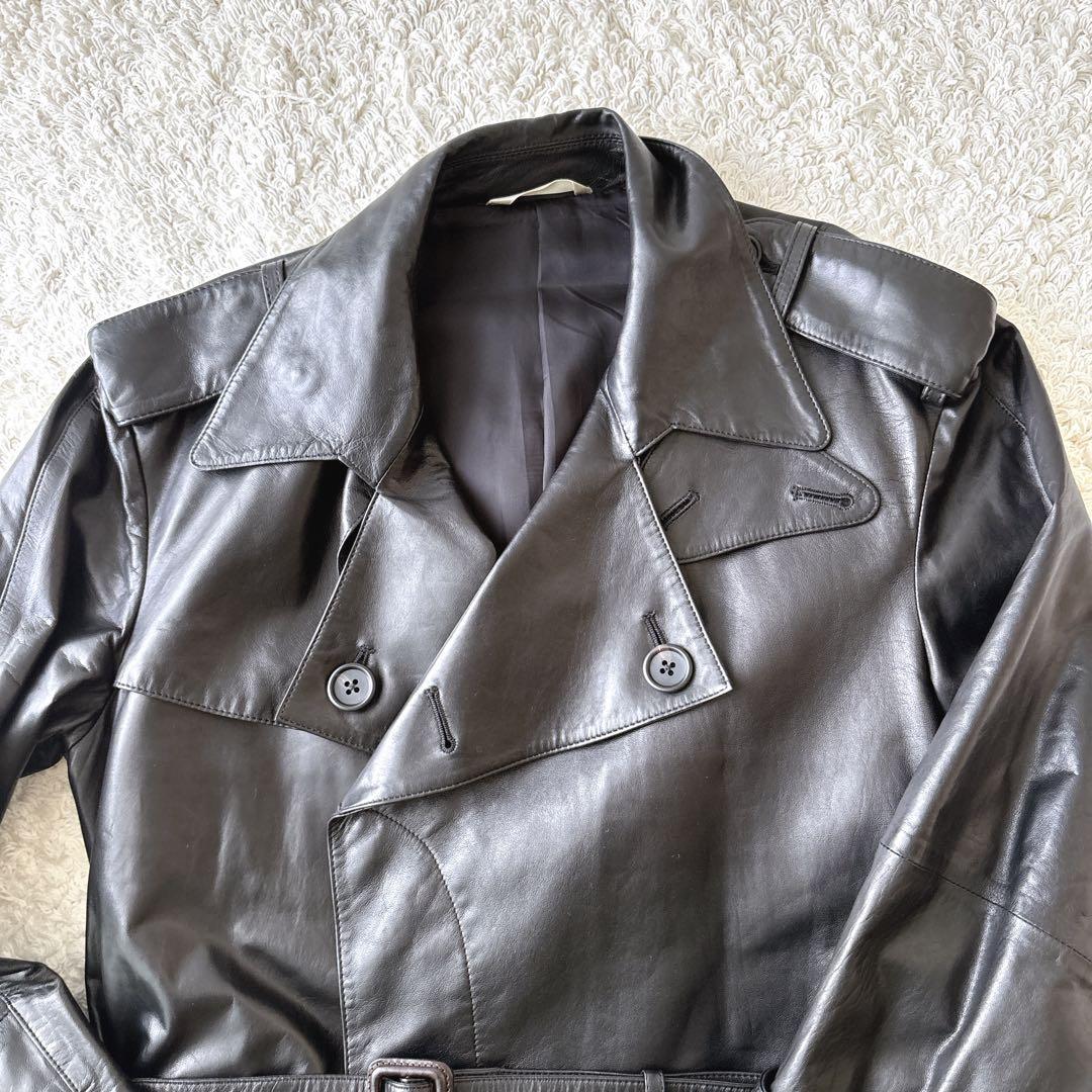 Ryu ポールスミス　L　ダブルブレスト羊革 ラムレザー トレンチ