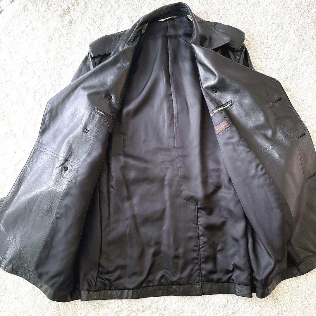 Ryu ポールスミス　L　ダブルブレスト羊革 ラムレザー トレンチ