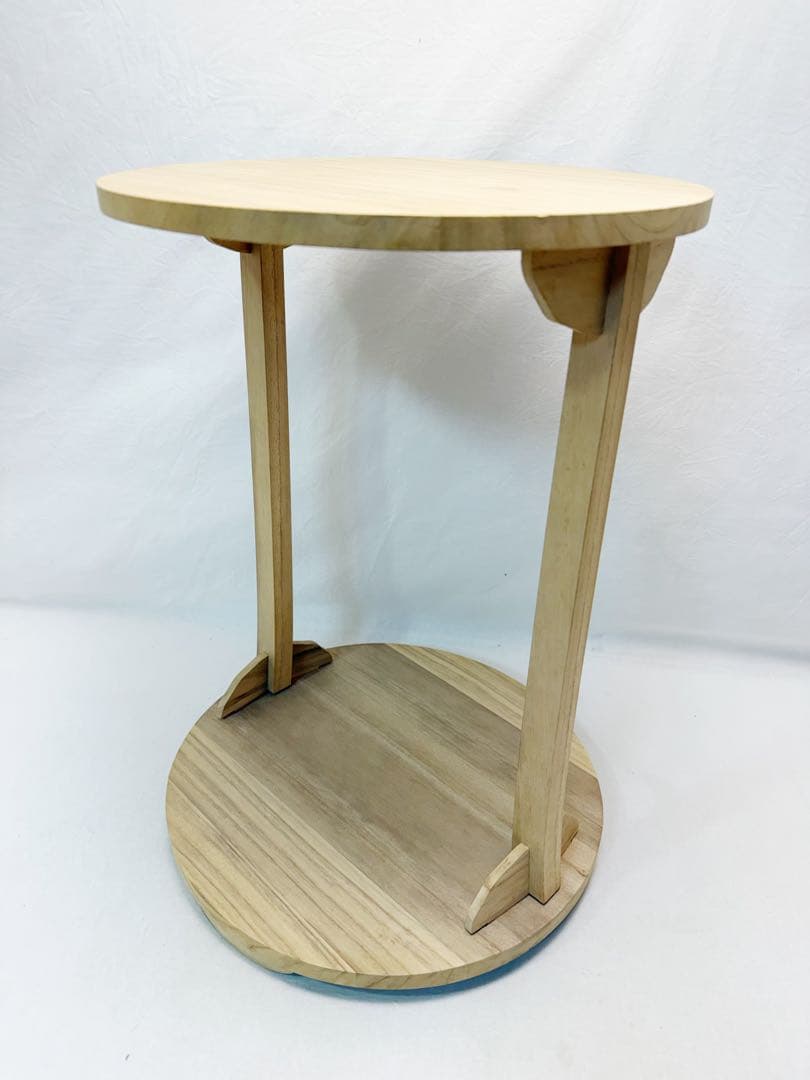 ほぼ未使用 茶道具 弘斎作 利休好写し 桐 丸卓 組み立式 元箱