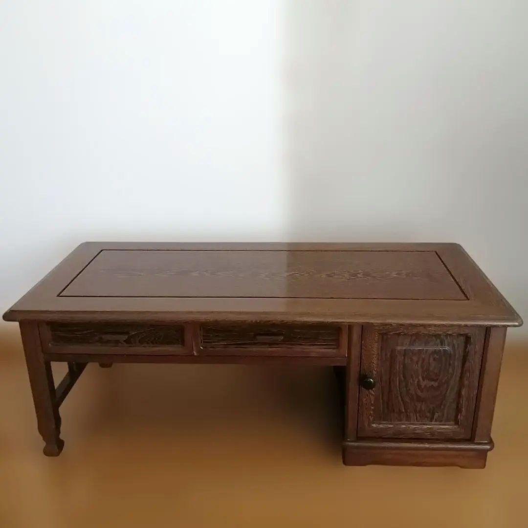 文机 座机 ローデスク 昭和レトロ アンティーク 片軸 古家具 書斎 和家具