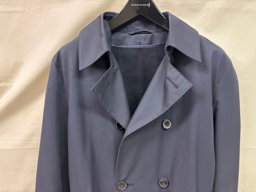 英国製マッキントッシュ　トレンチコート　ネイビー38