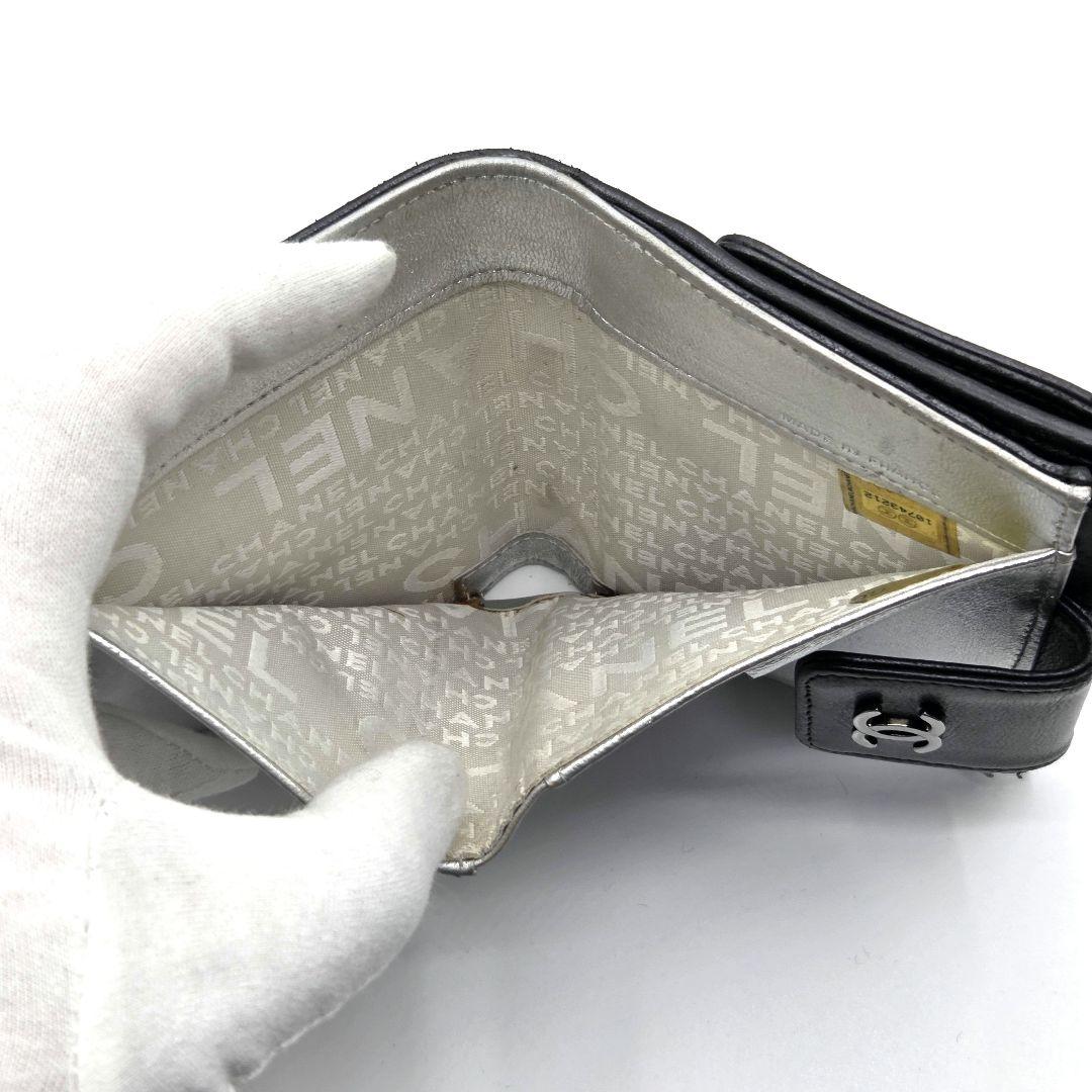 CHANEL アイコンライン 二つ折り財布 ココマーク カメリア バイカラー