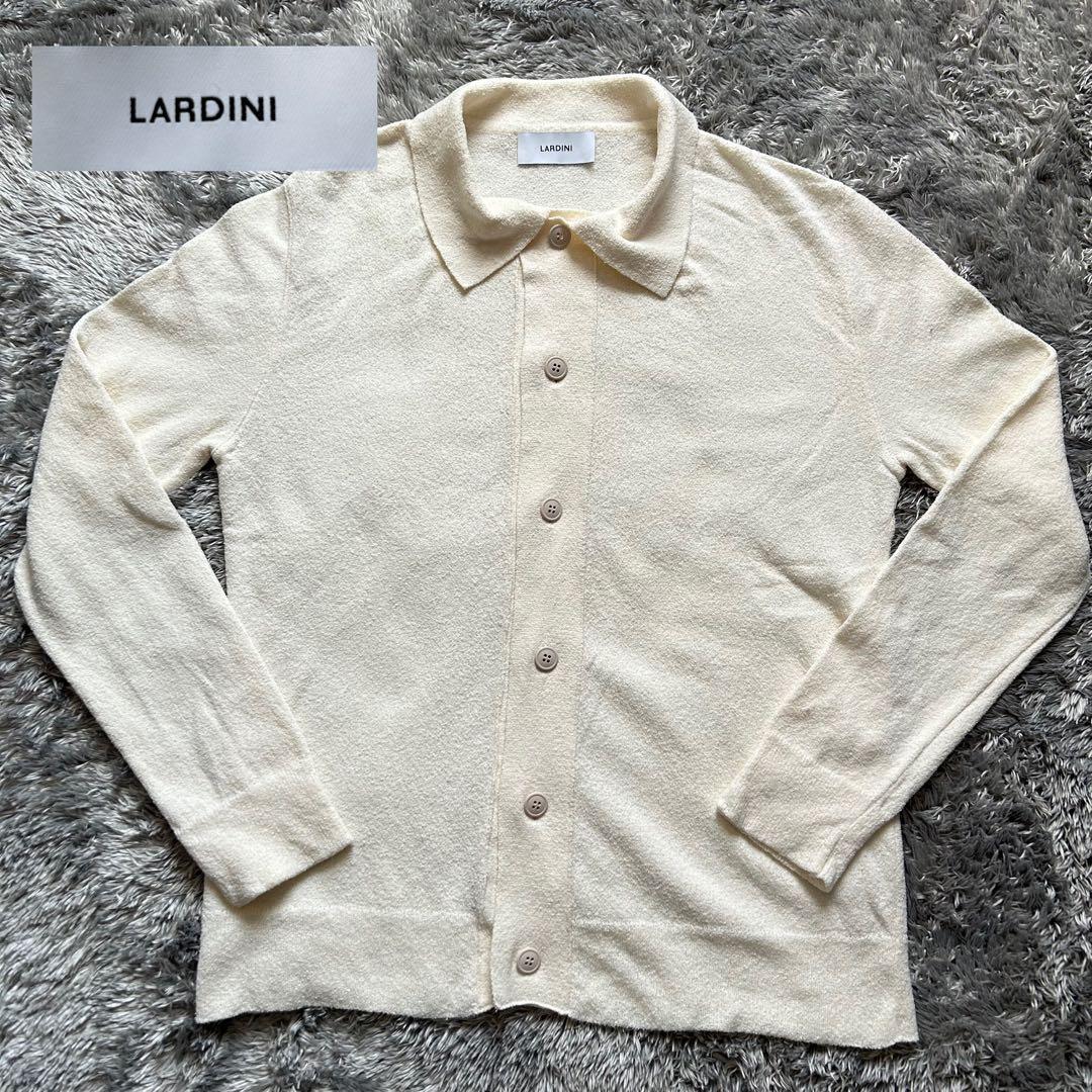 LARDINI コットンニット　ブークレ　シャツカーディガン XS アイボリー