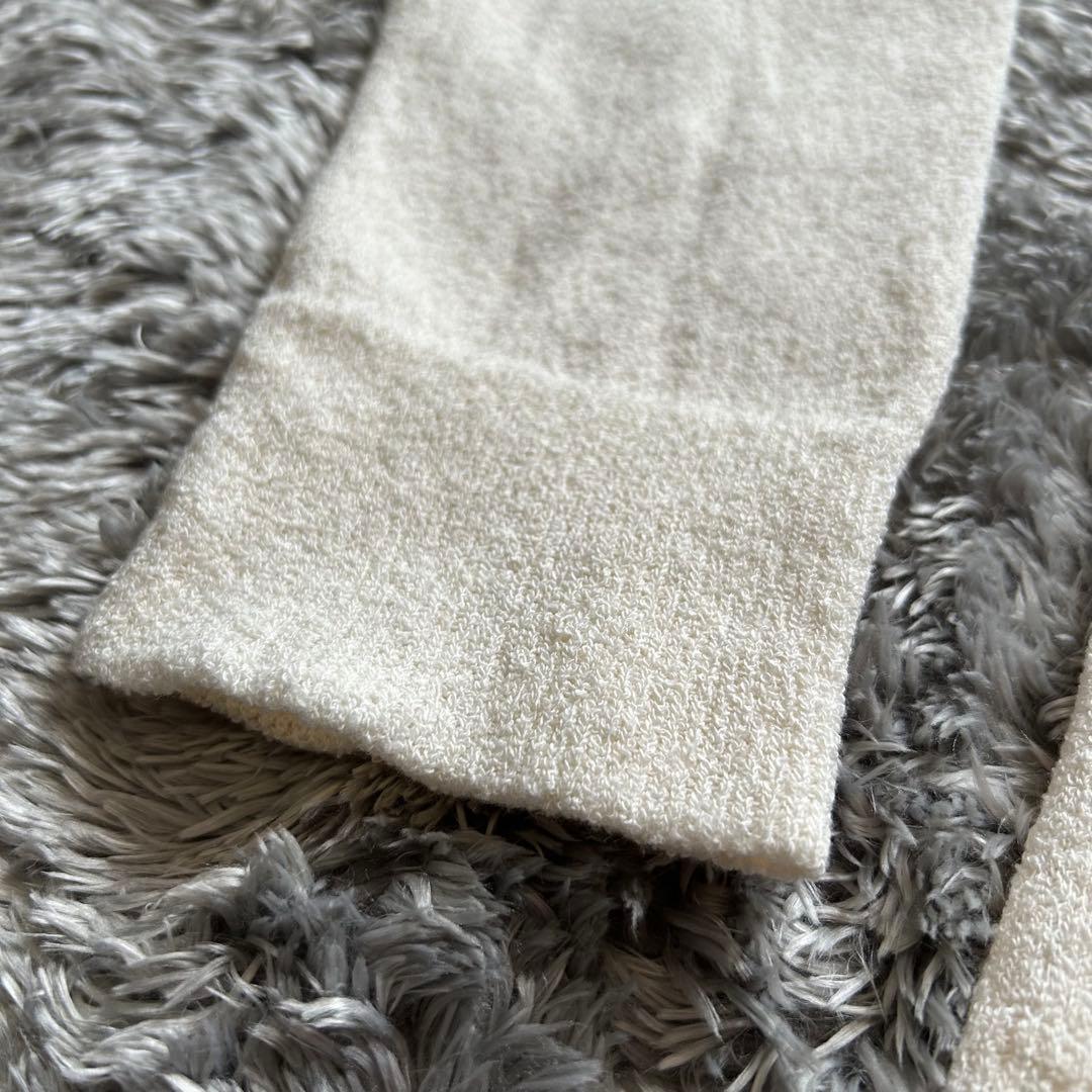 LARDINI コットンニット　ブークレ　シャツカーディガン XS アイボリー