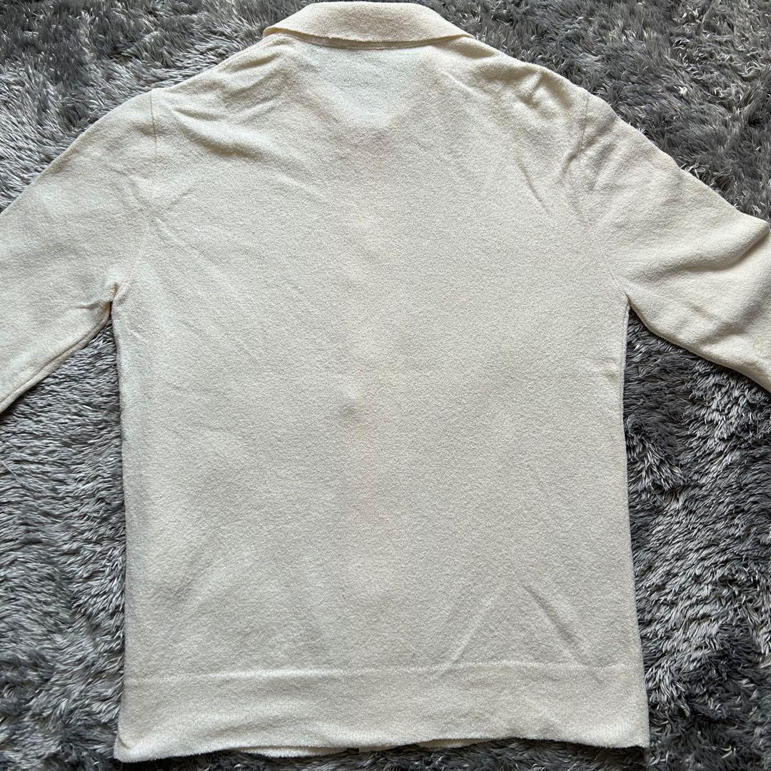 LARDINI コットンニット　ブークレ　シャツカーディガン XS アイボリー