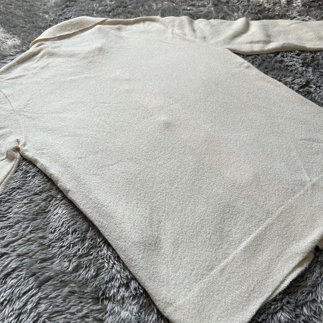 LARDINI コットンニット　ブークレ　シャツカーディガン XS アイボリー