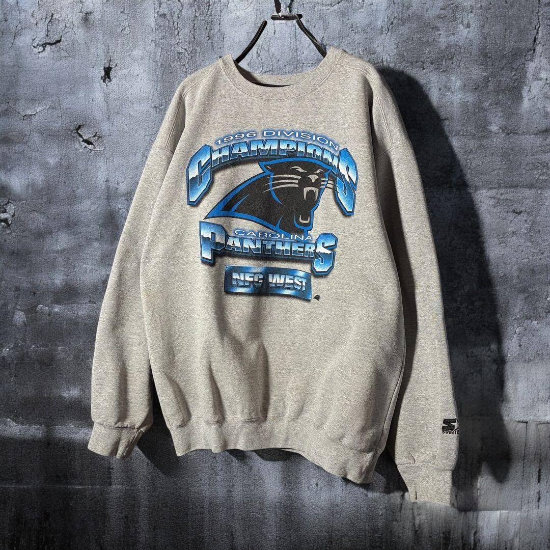 USA製　STARTER NFL PANTHERS スウェット　グレー　ラメ
