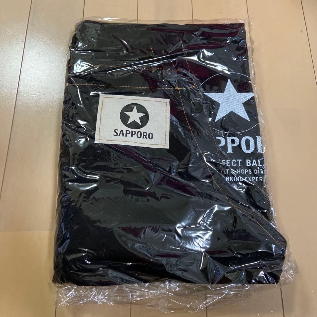 サッポロ黒ラベルデニムエプロン　ブラック