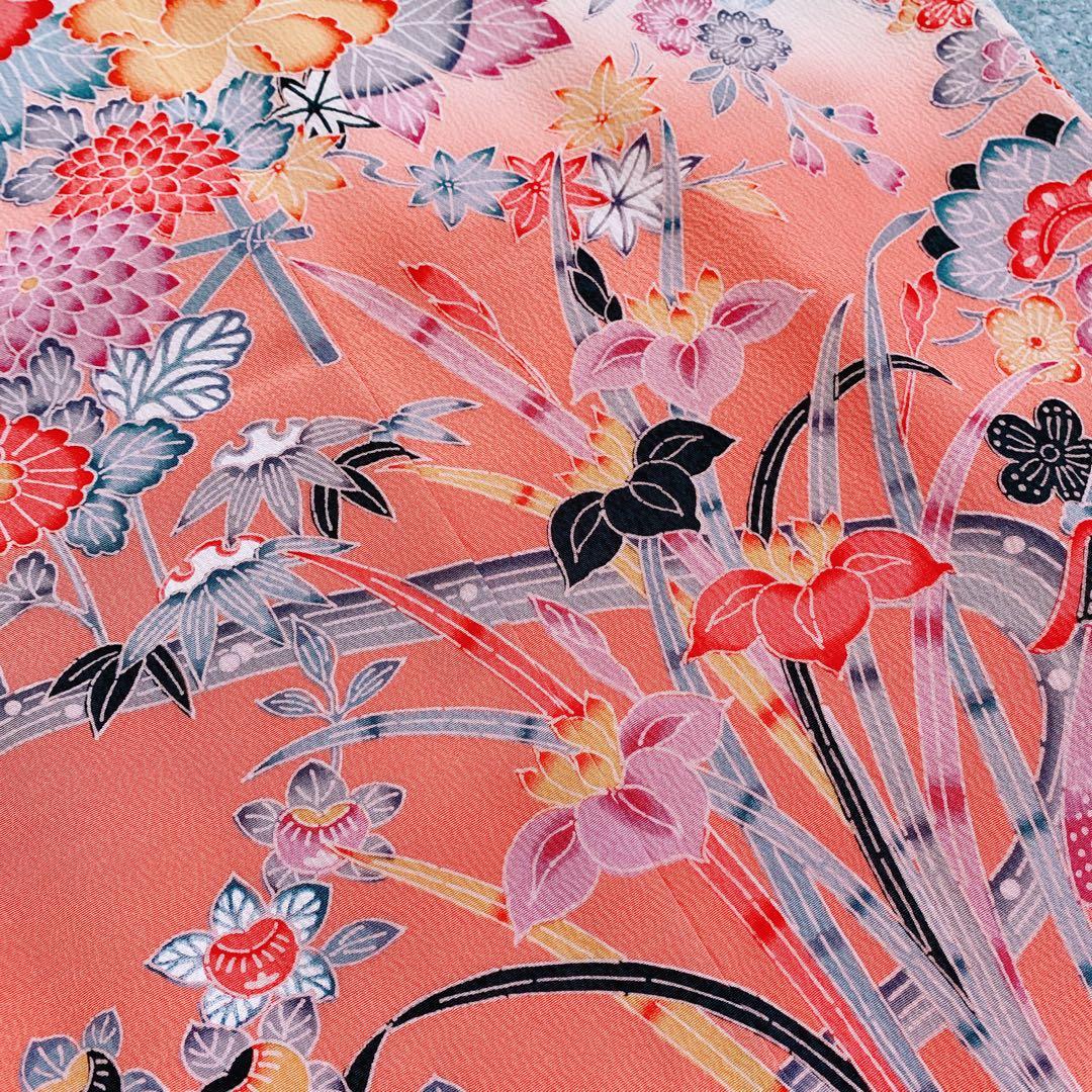 七五三 7歳〜ジュニア 着物 帯 ビーズバッグ 草履 小物セット ちりめん