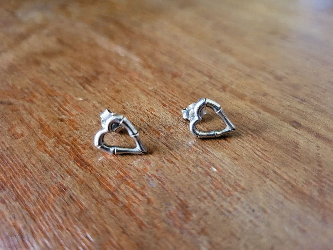 GUCCI バンブーハートピアス シルバー925