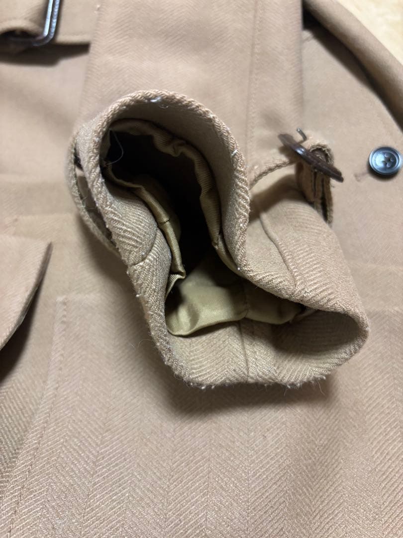 ベージュ ダブルブレスト カシミヤウールトレンチコート　UK8 Burberry