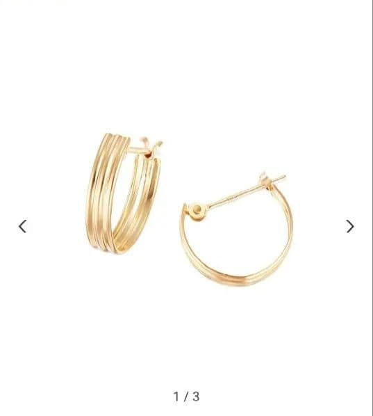 K18　イエローゴールド　フープ　ピアス ジュエリーツツミ 18金