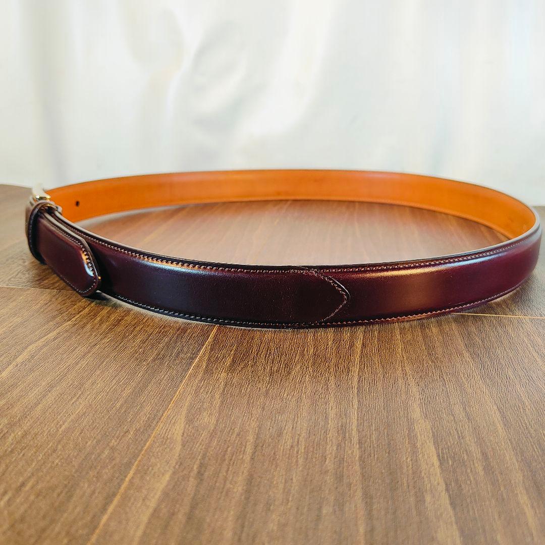 【極艶極美品】THE CORDOVAN　鎌倉シャツ 極上バーガンディドレスベルト