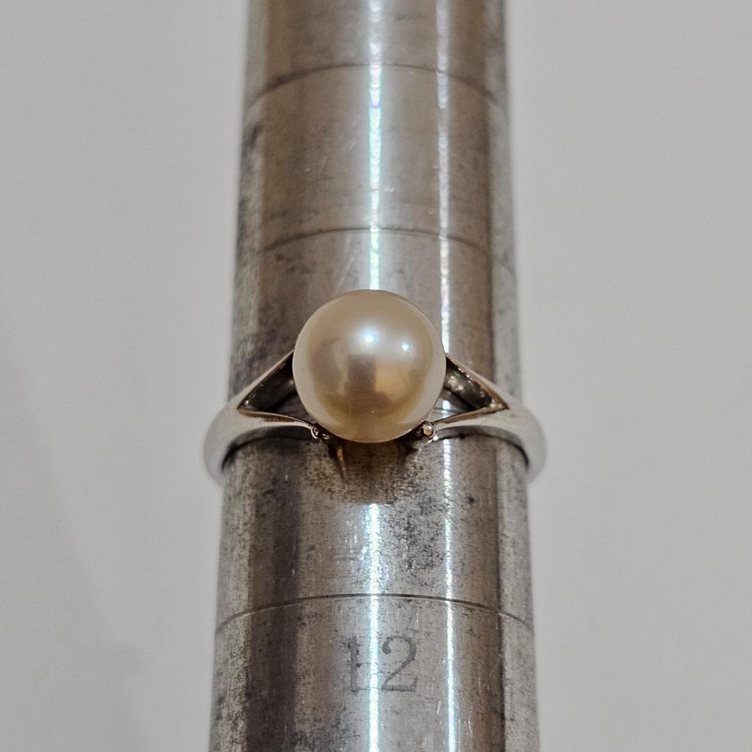 1808 ミキモトパールリングK18WGホワイトゴールド11号7.4mm