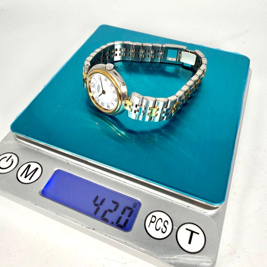 【希少美品✨】エルメス プロフィール クォーツ デイト 腕時計 コンビ ゴールド