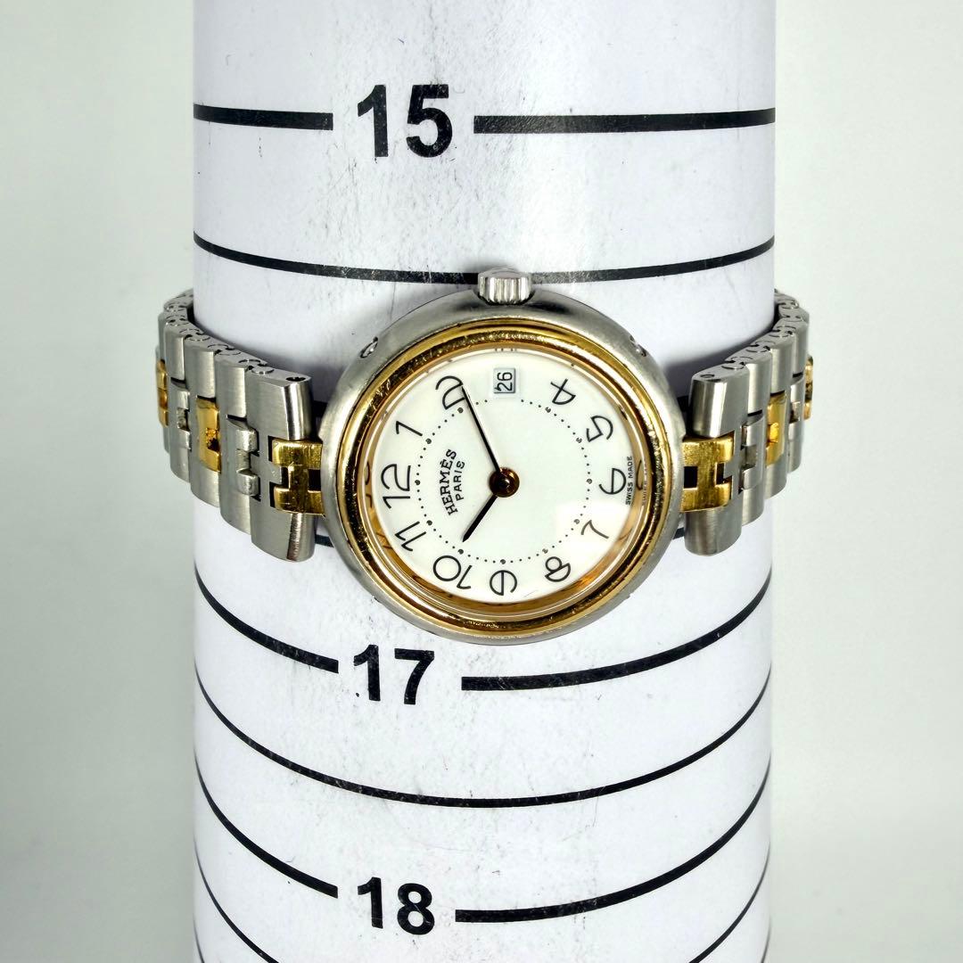 【希少美品✨】エルメス プロフィール クォーツ デイト 腕時計 コンビ ゴールド