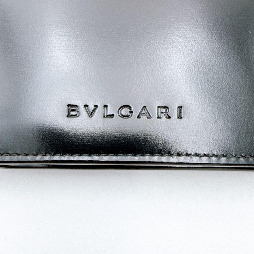 【未使用品】BVLGARI ブルガリ 二つ折り 財布 レザー ブラック メンズ