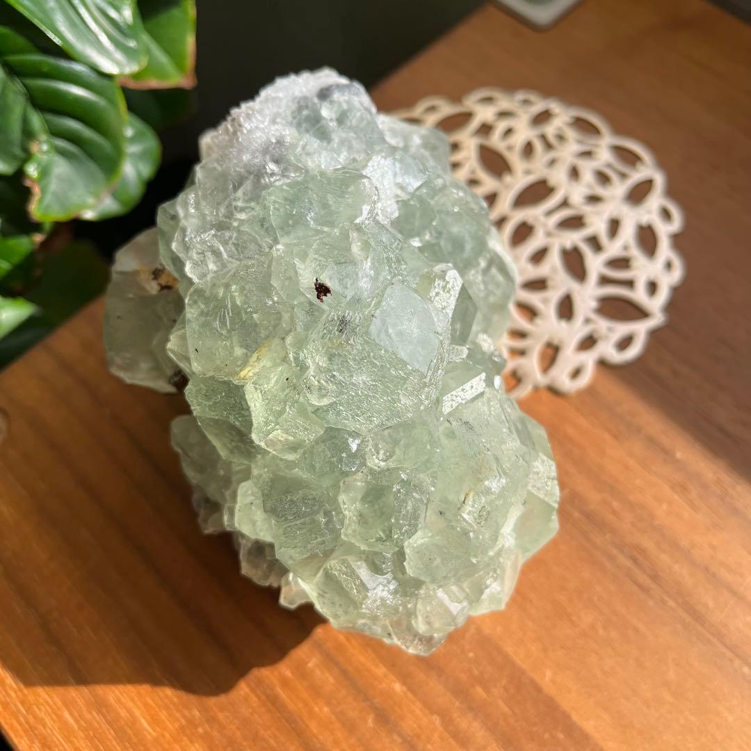 天然石 湖南省産 大型グリーンフローライト原石991g