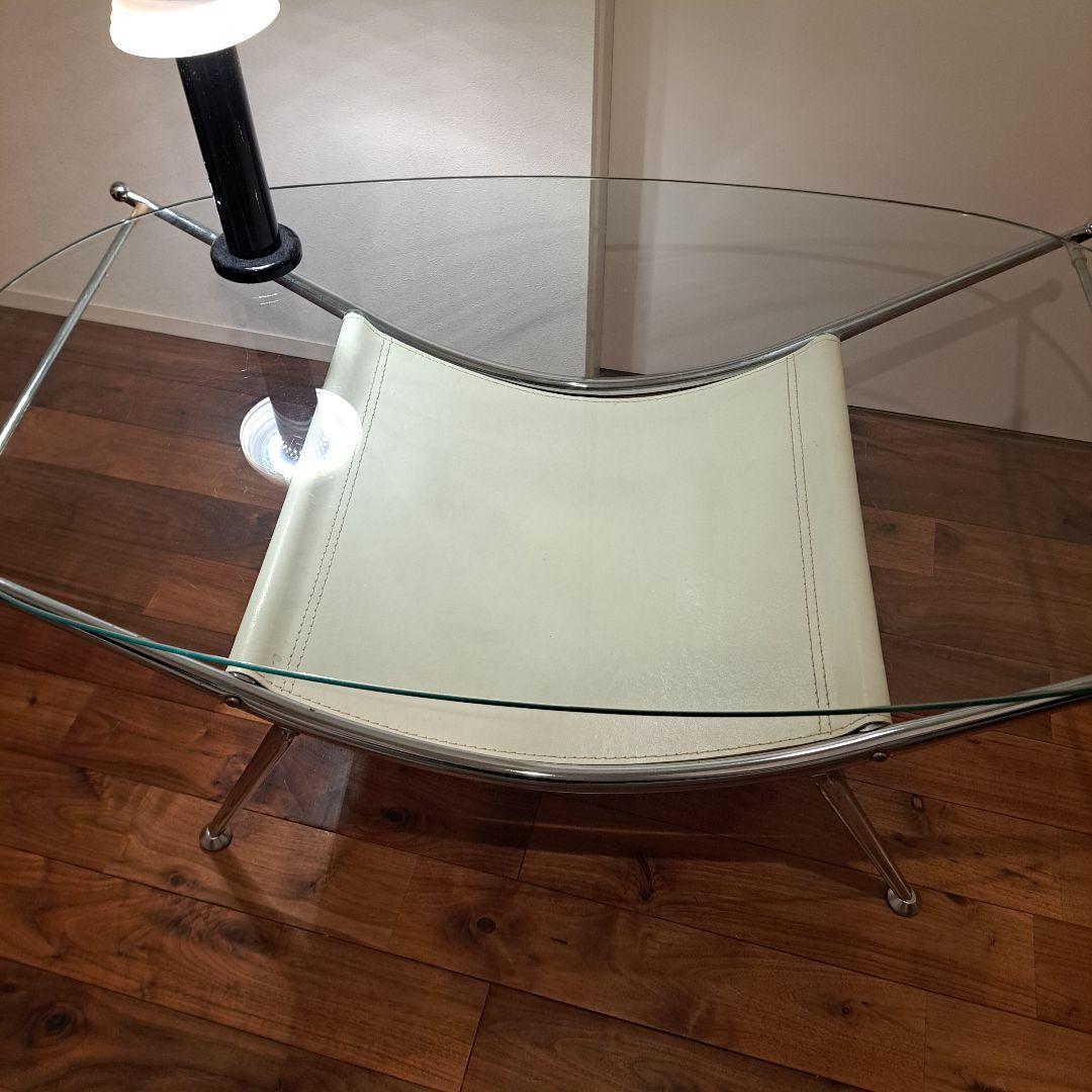 【最終価格】モダン ガラスセンターテーブル オーバル型