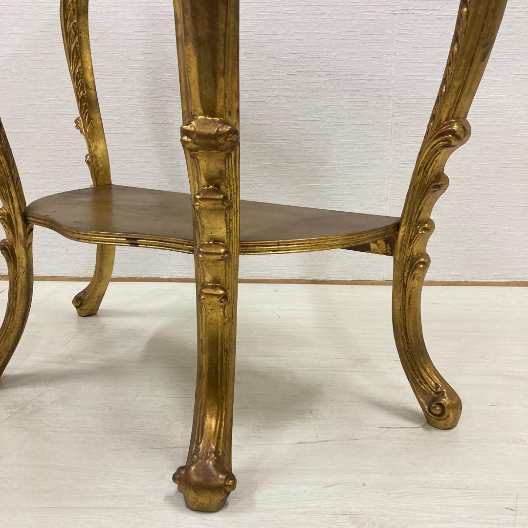 イタリア　コンソール　デスク　ゴールド　彫刻　引き出し付 サイドテーブル