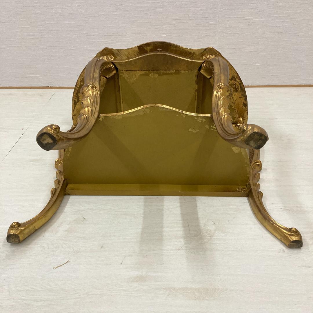 イタリア　コンソール　デスク　ゴールド　彫刻　引き出し付 サイドテーブル