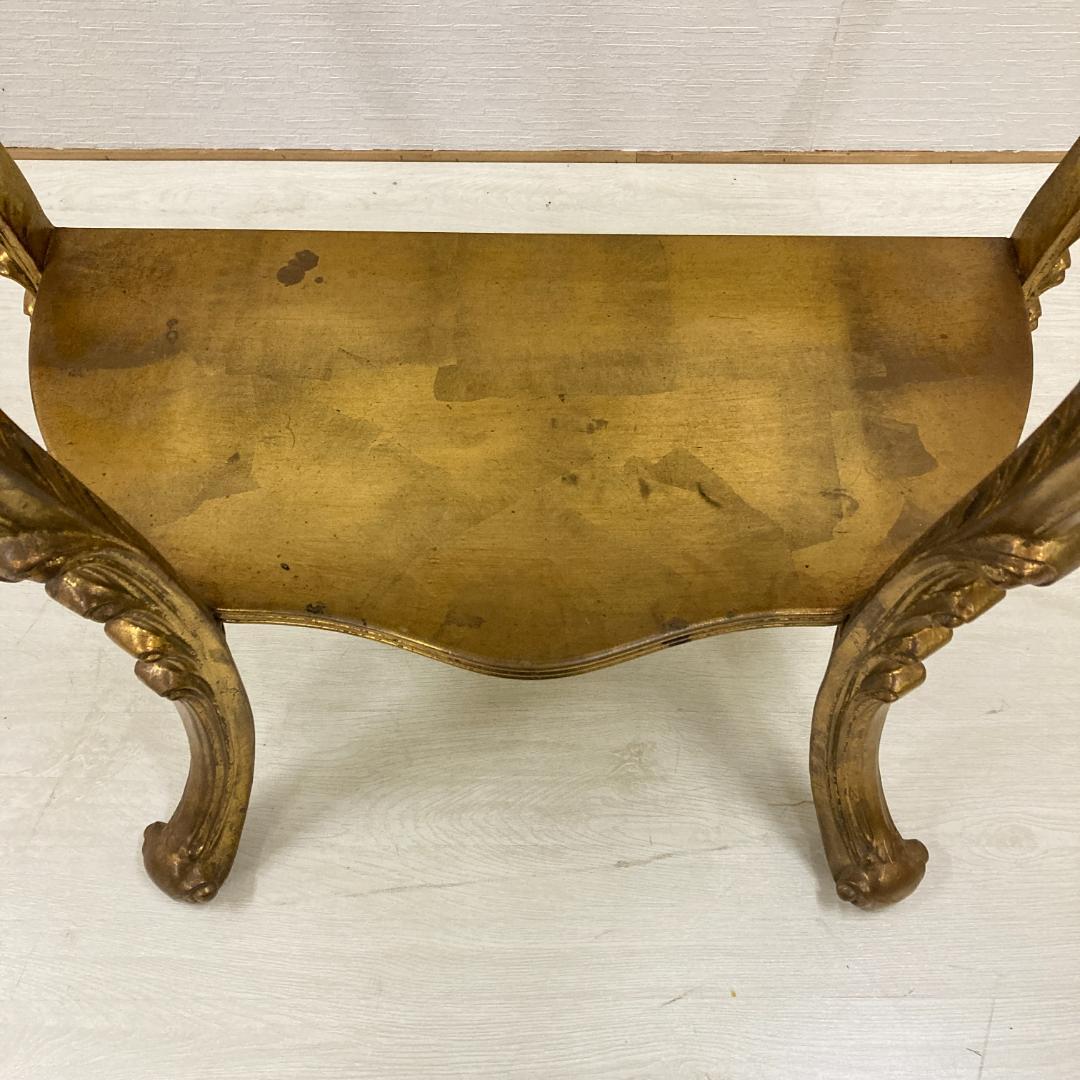 イタリア　コンソール　デスク　ゴールド　彫刻　引き出し付 サイドテーブル