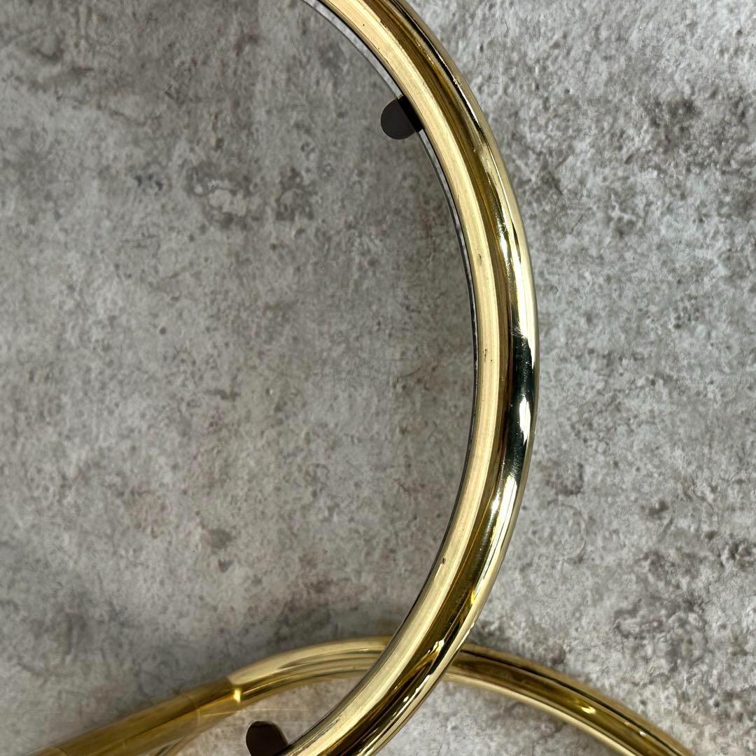 ✿北欧レトロ✿ミッドセンチュリー 3段ガラスサイドテーブル　ラウンドテーブル