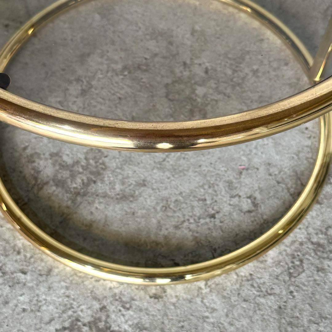 ✿北欧レトロ✿ミッドセンチュリー 3段ガラスサイドテーブル　ラウンドテーブル