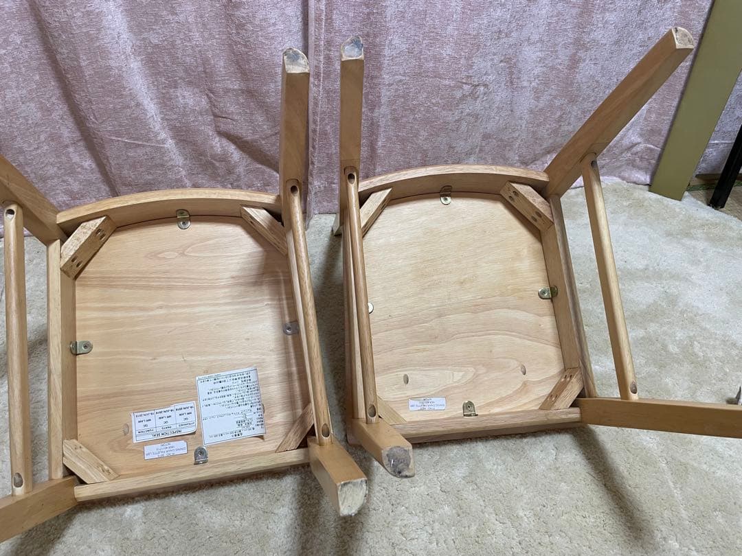 ニトリ　ダイニングチェア　2脚　木製ウィンザーチェア