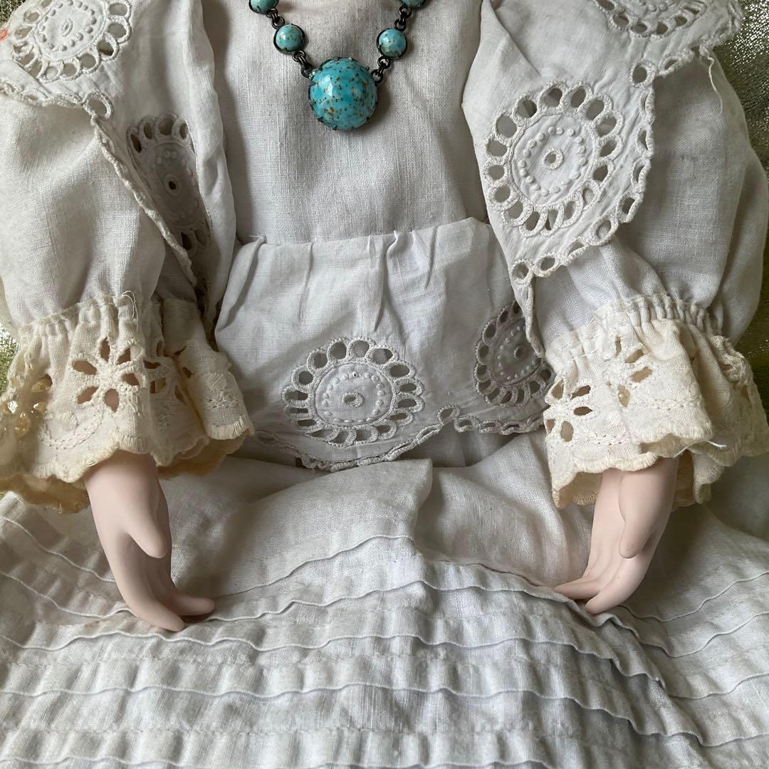 市松人形　可愛いドレス着人形　ビスク市松ドール　アンテイークドレス着抱き市松人形