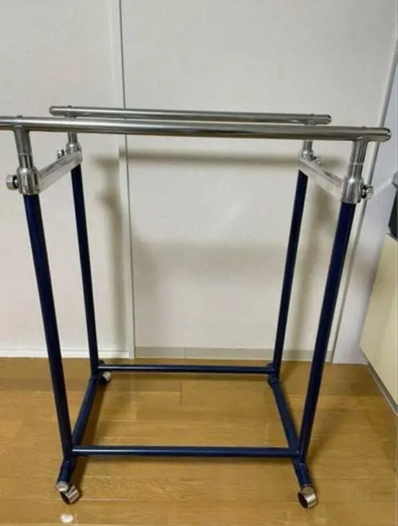 可動式ハンガーラック ネイビー/シルバー
