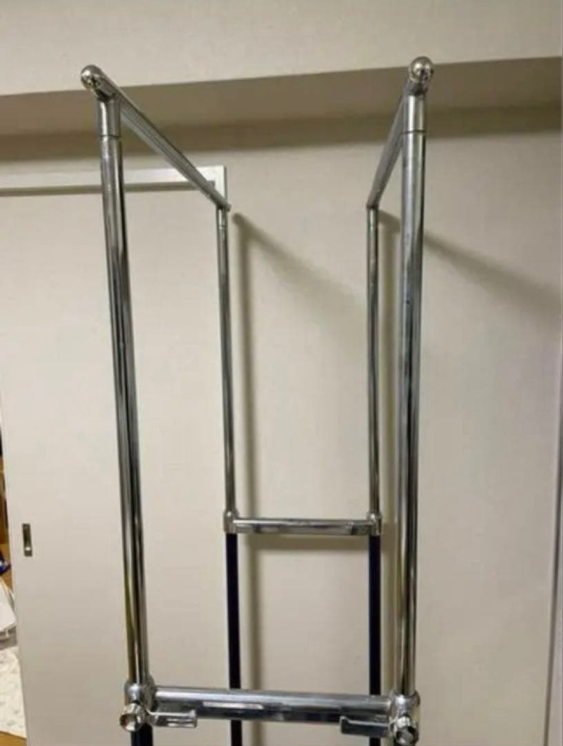 可動式ハンガーラック ネイビー/シルバー