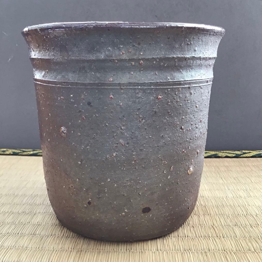 人間国宝　常滑焼棒ノ先建水　三代　山田常山　妙玄斎書付　栞　共箱　S181KS