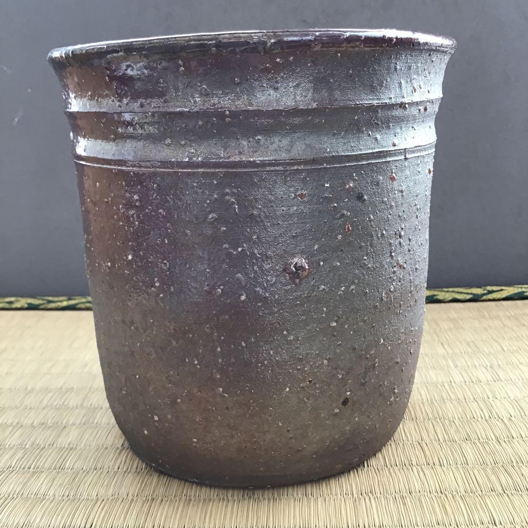 人間国宝　常滑焼棒ノ先建水　三代　山田常山　妙玄斎書付　栞　共箱　S181KS